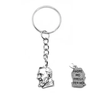 Portachiavi San PADRE PIO con Ciondolo Argento anello in Acciaio per Uomo Donna  - Foto 1 di 3