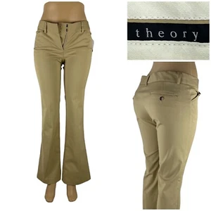 Theory Womens 2 Pants Flare Bootcut Leg Casual Cotton Blend Made In USA NWOT - Picture 1 of 11
