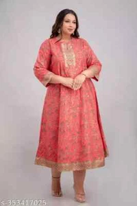 Beautiful PLUS Size Rayon Gown/Kurta /Kurti 3XL to 10XL - Picture 1 of 4