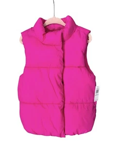 Old Navy Hot Pink Puffer Vest For Girls NEW - Size 5T - Picture 1 of 2