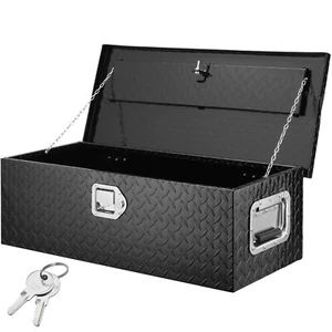 VEVOR Heavy Duty Aluminum Bar Tread Tool Box for Pick Up Truck Bed Sliver/Black - Picture 1 of 74