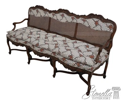 63552EC: YALE BURGE Sofá largo con respaldo de bastón francés Luis XV Foto 1 de 4
