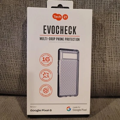 Tech21 Evo Check Series Flexible Gel Case for Google Pixel 6 - Black NEW - Image 1 of 3