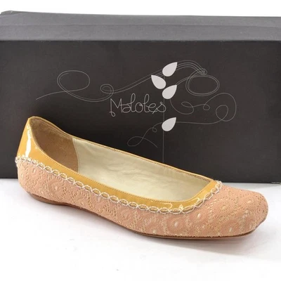 Damas Maloles Paris Pop Ballet Pisos 38/8 Tostado Jacquard Malla Zapatos Nuevos en Caja Foto 1 de 4