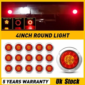 16x 4" Round Trailer Truck RV Tail Lights 16LED Stop Brake Running Reverse Light - Picture 1 of 15