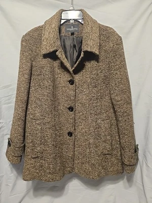 VTG London Fog Womens Tweed Wool A-Line Swing Coat 2X Pockets  - Image 1 of 4