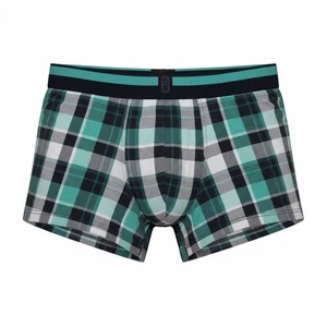 Pantalones cortos de tiro bajo para hombre SCHIESSER talla 5/M a cuadros verde marino blanco - Imagen 1 de 3