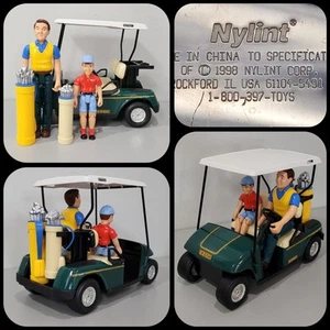 Vintage Nylint Toys 1998 EZ-GO Golf Cart 11" + Figures / Club Sets Complete EUC - Picture 1 of 18