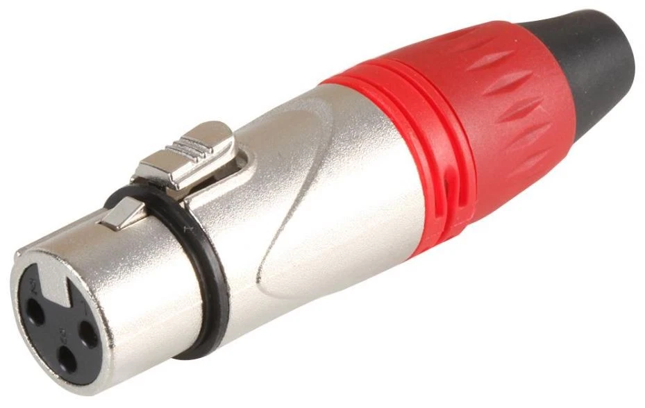 PRO SIGNAL - 3 Pole XLR Socket, Silver / Red - Image 1 of 1