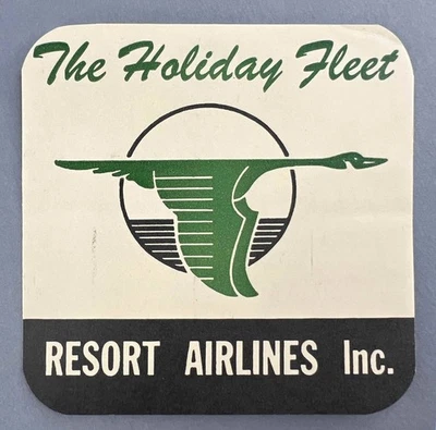 Resort Airlines Inc. Original Airline Luggage Label Vintage Bag Baggage - Image 1 of 2