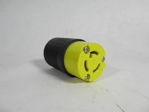 Pass & Seymour PSL515C Turnlok Connector 15A 125V 2P 3Wire BLACK/YELLOW USED - Picture 1 of 3