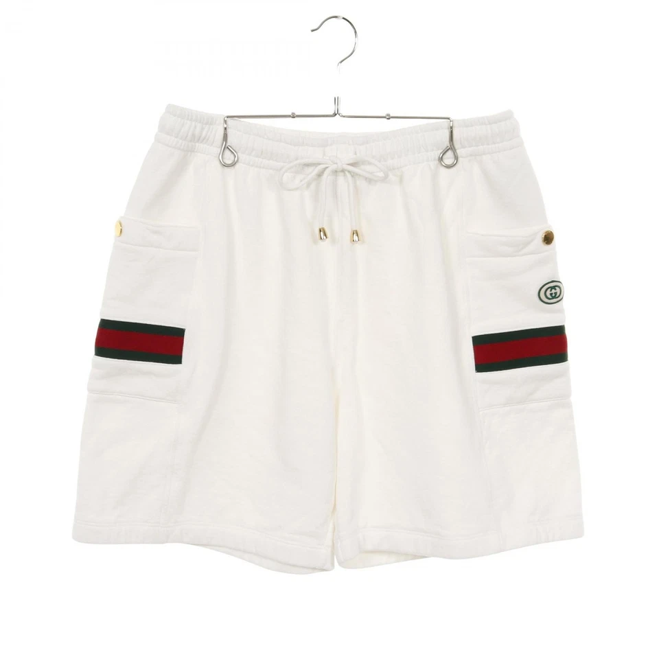 Calça curta GUCCI Sherry Line 626976 algodão branco verde vermelho usada masculina #M - Imagem 1 de 4
