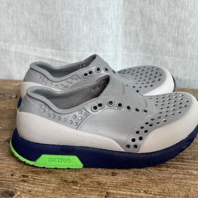 Mocassim Native Lennox cinza azul verde infantil tamanho C6 - Imagem 1 de 4