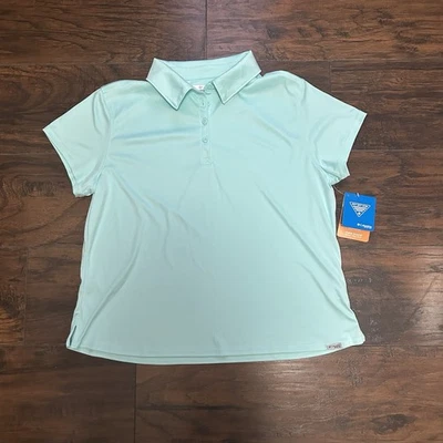 Camiseta para mujer PFG Columbia Tidal Omni-Mecha Omni-Sombra Polo manga corta verde azulado XL Foto 1 de 4
