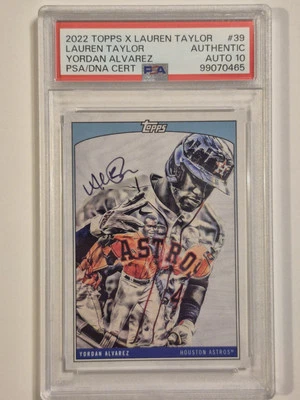 Yordan Alvarez 2022 Topps X Lauren Taylor Artist Autograph PSA/DNA 10 AUTO - Image 1 of 4