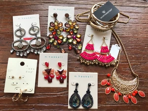 9 pc Jewelry Lot New Day/M Haskell/Worthington Earrings Bracelets Necklace - Imagen 1 de 13
