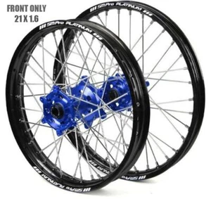 SM PRO 21x1.60 WHEEL KTM GLOSS BLACK/BLUE/SILVER, GLOSS BLACK RIM, GLOSS BLUE HU - Picture 1 of 2