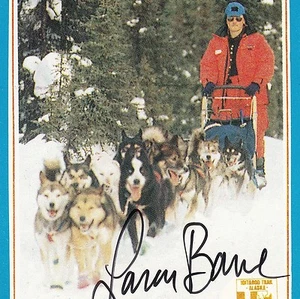 Iditarod 1992 Lavon Barve & Red Dog Schlitten Rennfahrer Alaska HANDSIGNIERTE Karte - Bild 1 von 3