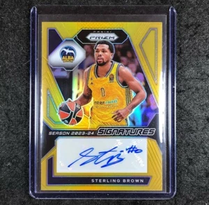 2023-24 Prizm EuroLeague STERLING BROWN Signatures Auto Gold Prizm 9/10 #BWN - Bild 1 von 1