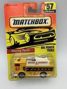 Matchbox Moving Parts Big Power Truck Yellow #57 1:64 Scale FREE SHIPPING - Picture 1 of 5