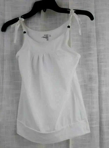 Old Navy Girls Large (10-12) White Cami Tank Tagless Adjustable strap Beads Top - Picture 1 of 6