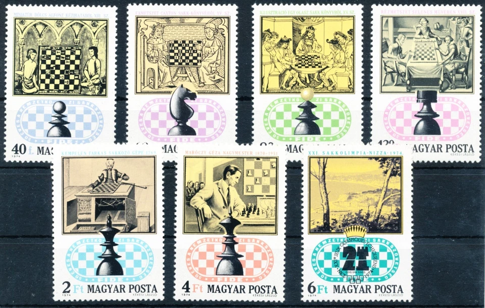 HUNGARY - 1974. 50th Anniversary of International Chess Federation - MNH - Image 1 of 1