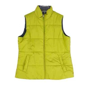 MADE FOR LIFE Women's M Green & Navy Puffer Vest, Full Zip Pockets Insulated - Picture 1 of 5