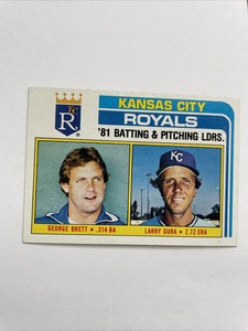 1982 Topps - Team Checklist #96 George Brett, Larry Gura
