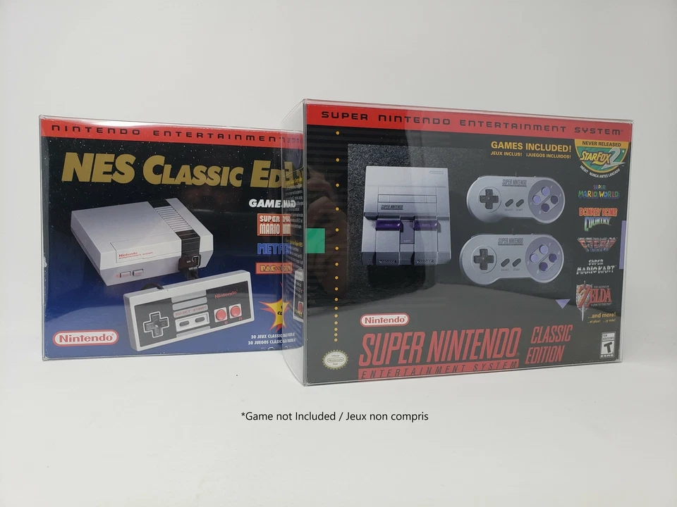 BOX PROTECTOR FOR NES SNES CLASSIC MINI CONSOLE CLEAR PLASTIC CASE - Image 1 of 1