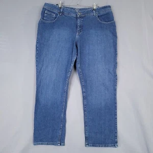 Riders By Lee Women's Denim Pants Mid Rise Straight Regular Fit Blue Size 22W M - Picture 1 of 11