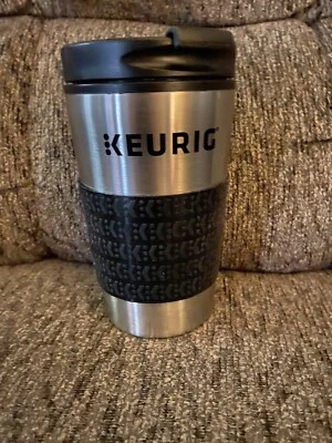 Caneca de viagem Keurig compatível com cafeteira K-Cup Pod, 12 oz, aço inoxidável - Imagem 1 de 3
