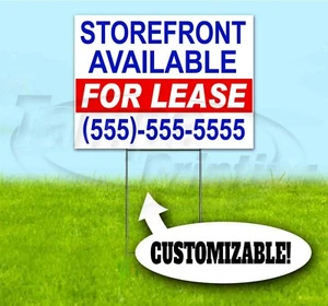 STOREFRONT FOR LEASE CUSTOM 18x24 Yard Sign WITH STAKE Corrugated Bandit REALTY - Picture 1 of 4