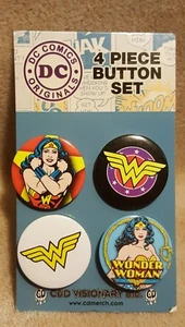 Juego de 4 botones (nuevo) Wonder Woman de DC Comics - Imagen 1 de 1