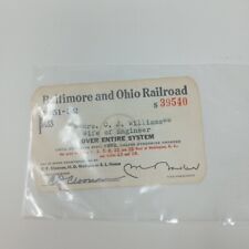 Vintage 1951-1952 Baltimore & Ohio B&O Railroad Pass S39540