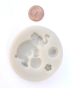 CIRCUS THEME MOLD, Elephant Fondant Mold, Cake Decoration, Cute Resin Mold, - Picture 1 of 2