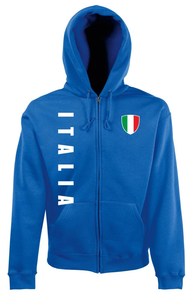 Italien ZipHoody Kapuzenpullover Fahne Wappen Blau SP/A - Bild 1 von 2