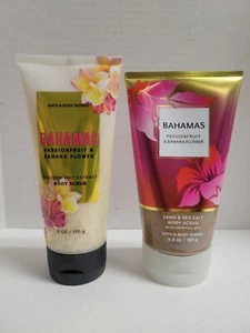 *2 Pack* Bath & Body Works BAHAMAS PASSIONFRUIT & BANANA FLOWER Body Scrubs NEW - Picture 1 of 4