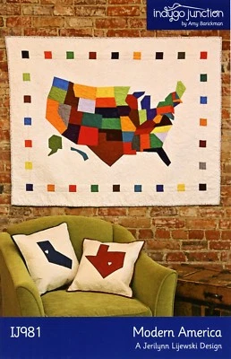Modern America Quilt Pattern 16" Square Indygo Junction Amy Barickman IJ981 - Image 1 of 2