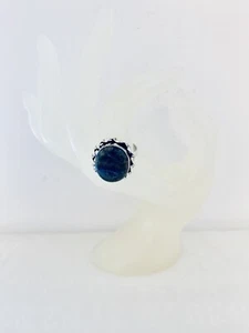 Anillo de lapislázuli y plateado talla N EE. UU. talla 7 joyas de piedras preciosas - Imagen 1 de 4