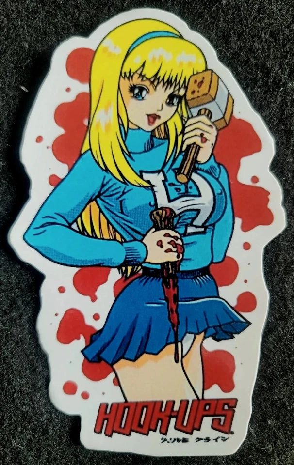 HOOK-UPS HOOK UPS STICKER VINTAGE "VAMPIRE PANTIES CHEERLEADER" 3 X 5" GLOSSY