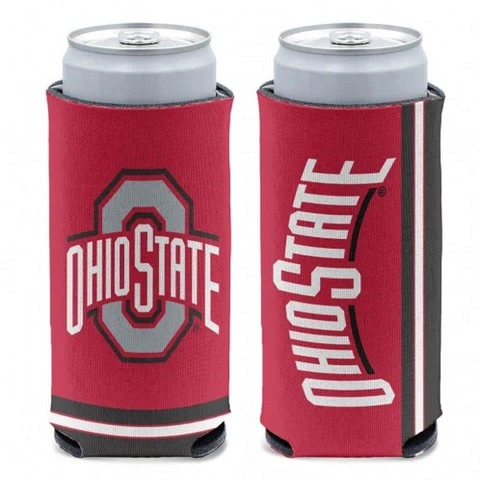 Ohio State Buckeyes 12oz Slim Can Cooler [NEW] Beer Seltzer Coozie Claw Holder Cover