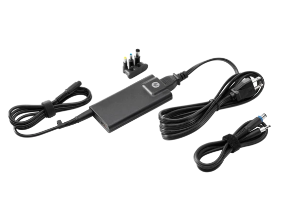 HP T0W07AA 65W Slim AC Power Travel Adapter - Black