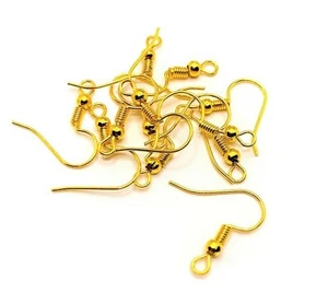 100 o 500 piezas a granel alambre para oreja francés de oro brillante, anzuelo-vendedor de EE. UU. - GL018 - Imagen 1 de 4