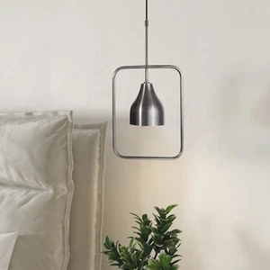 Lámpara de techo de cocina colgante de 130 cm cuadrada de hierro antigua Alma plateada DM008 N - Imagen 1 de 5