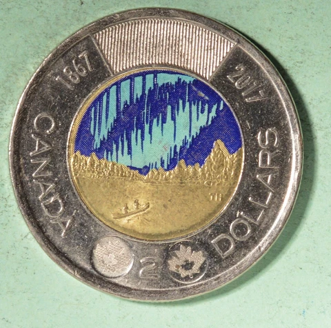 2017 Canada $2 Toonie - Dancing With Spirits - GLOW IN THE DARK  INV#X1921 🇨🇦 Cover