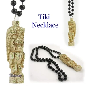 Collana Tiki Tropicale Hawaiano Look Pietra - Ciondolo Tribale Gioielli Lono Kane - Foto 1 di 1