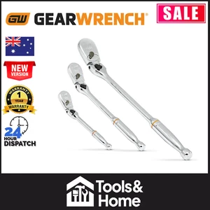 GEARWRENCH 3-Piece 90T Locking Flex Handle Ratchet Set Full Polish Chrome Finish - Picture 1 of 2