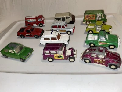 11 Vintage 4x2” Car Lot Corgi Range Rover Wild Wagon Stingin’ Bug Tootsietoy ‘70 - Image 1 of 4