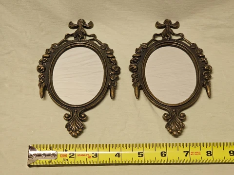 Vintage Italian Florentine Ornate Mirrors; Set of 2 Cover