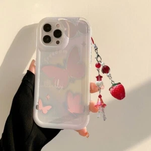 Fashion Strawberry Beaded Pendant Phone Straps Lanyard Pocket Keychain Strap - Zdjęcie 1 z 11